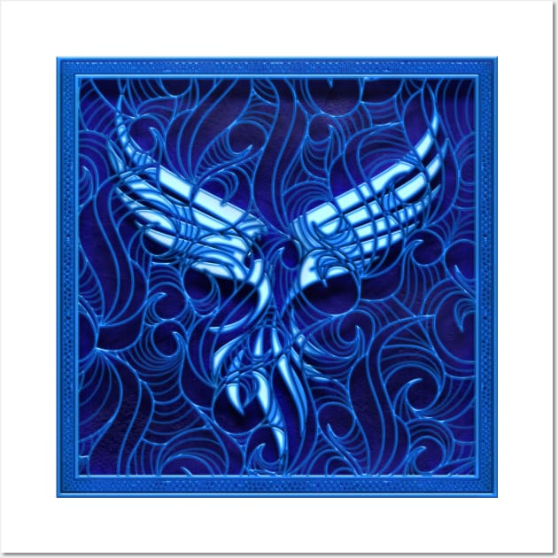 Freedom eagle - 3d design on black Wall Wall Art by AllforWall